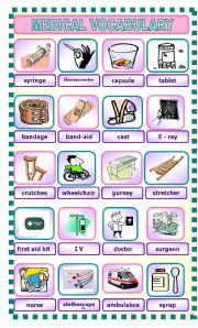 English Worksheet: MEDICAL VOCABULARY