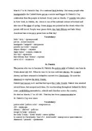 English Worksheet: St.Patricks Day