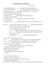 English Worksheet: Because you loved me 