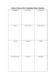 English Worksheet: Learning Vocabulary Through Drawing