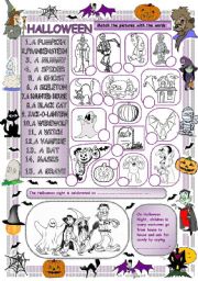 English Worksheet: Elementary Vocabulary Series16 - Halloween