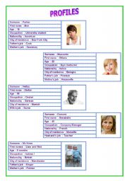 English Worksheet: Profiles