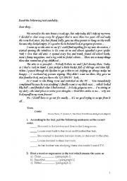 English Worksheet: Reading comprehension