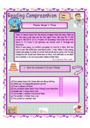 English Worksheet: Reading comprehension text about time