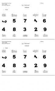 English worksheet: numbers