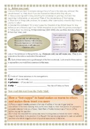 English Worksheet: How a hot cuppa influences decisions