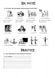 English worksheet: Oral practice on professions