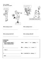 English worksheet: Who is playing?