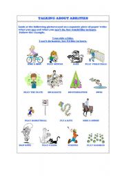 English Worksheet: Talking about abilities.