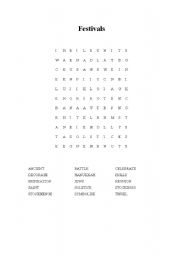 English Worksheet: Festival crossword