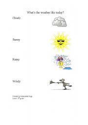 English worksheet: Whats the weather like today?