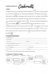 English Worksheet: Cinderella - Reading comprehension (easy)