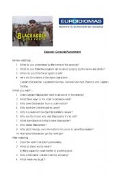 English worksheet: Blackadder Goes Forth Video