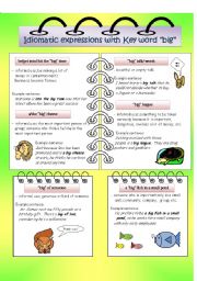 English Worksheet: Idioms with key word 