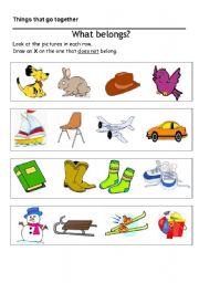 English Worksheet: What belongs