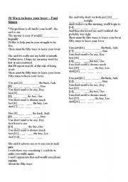 Paul Simon - 50 Ways To Leave Your Lover / Idiomatic Phrasal Verbs