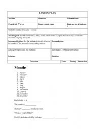 English Worksheet: Months