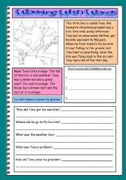 English Worksheet: Working with words