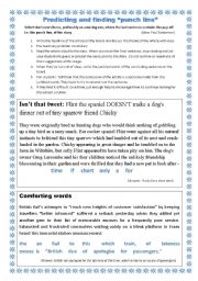 English Worksheet: Predicting punch lines