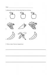 English Worksheet: Categorizing Fruit