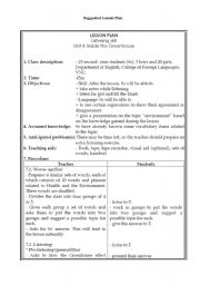 English Worksheet: SAMPLE LISTENING LESSON PLAN