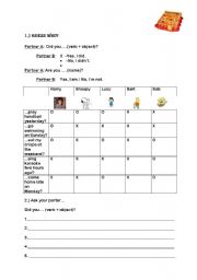 English Worksheet: simple past game