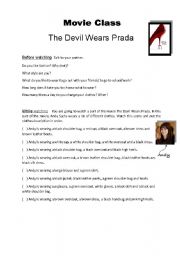 English Worksheet: Clothes - The Devil Wears Prada