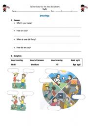 English Worksheet: greetings