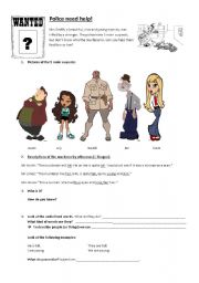 English Worksheet: Police need help: Physical description introduction