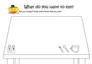 English Worksheet: What do you want to eat?