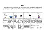 English Worksheet: Black color