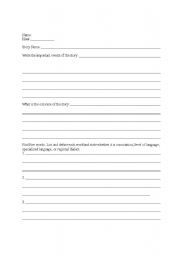 English worksheet: Folk Tale Graphic Organizer