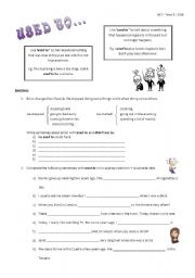 English Worksheet: Used to...