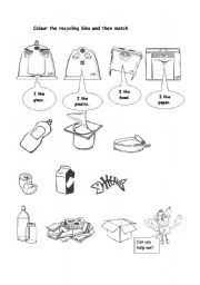 English Worksheet: Recycling