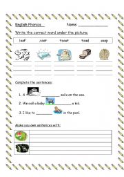 English worksheet: Phonics worksheet 