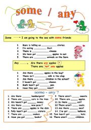 English Worksheet: some & any