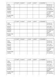 English Worksheet: a game on Present Continuous