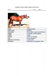 English Worksheet: ANIMAL DESCRIPTION