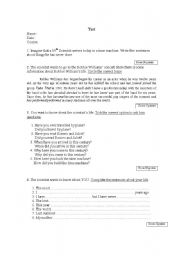 English Worksheet: Present perfect test in context