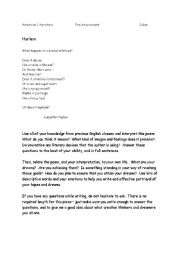 English Worksheet: Eleventh Grade Pre-Assessment