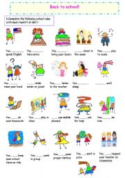 English Worksheet: classroom rules