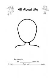 English Worksheet: All About Me