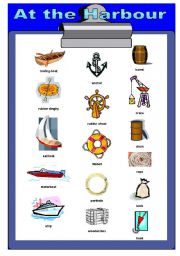 English Worksheet: At the Harbour - Pictionary