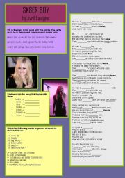 English Worksheet: Sk8er Boy by Avril Lavigne