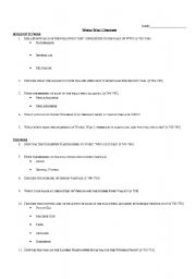 English worksheet: WW I overview