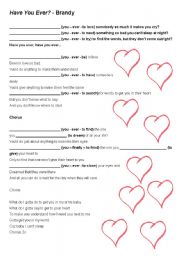 English Worksheet: Have you ever...? song
