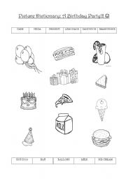 English worksheet: Picture Dictionary: Celebration/Birthday