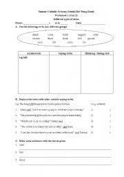 english worksheets different types of verbs