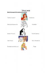 English Worksheet: disney songs