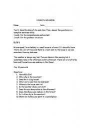 English worksheet: Oral speaking